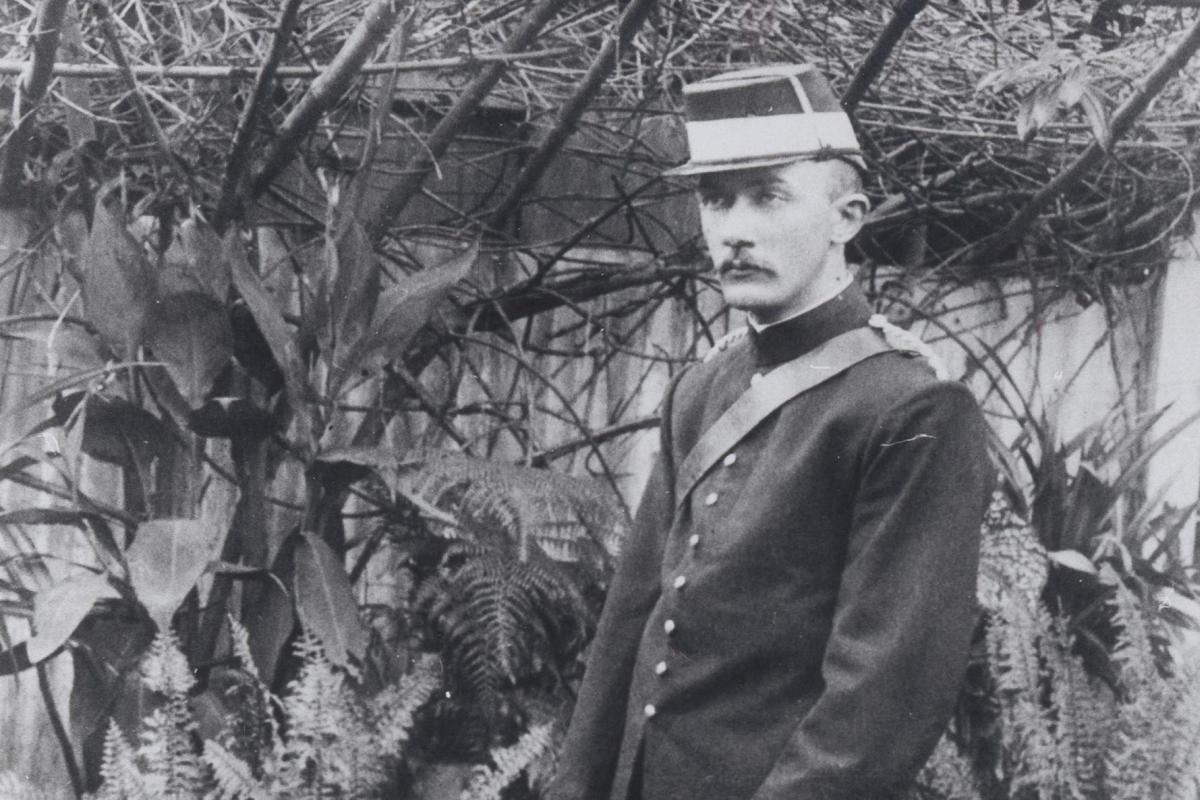 Standing portrait of Constable Johns wearing dress uniform