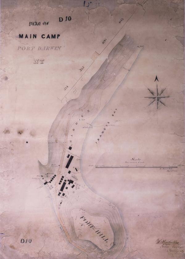 Plan of main camp Port Darwin, D Daniel Daly, 1869